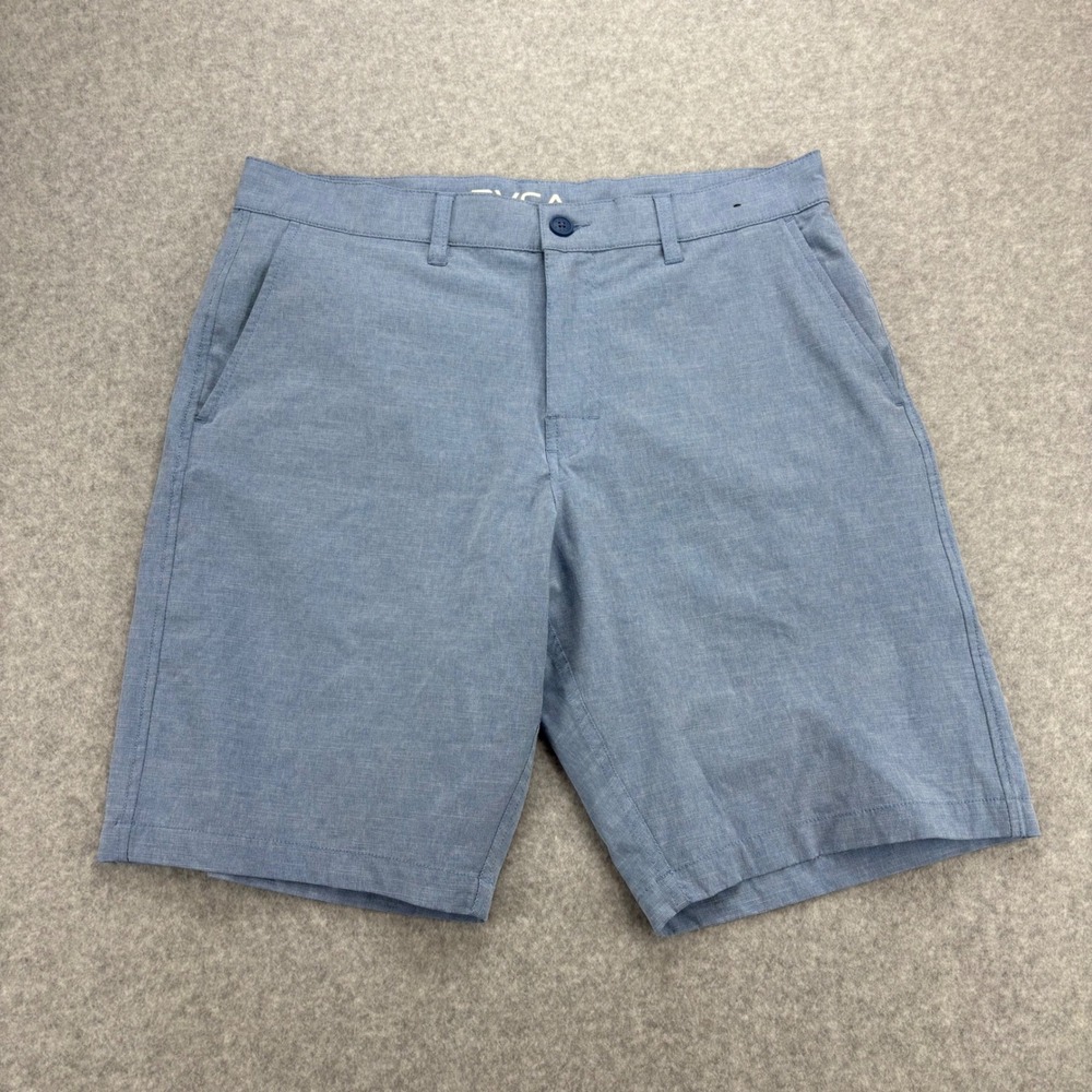 RVCA Chino Shorts Mens 33 Blue Hybrid Quick Dry 4 Way Stretch Summer Surf Beach